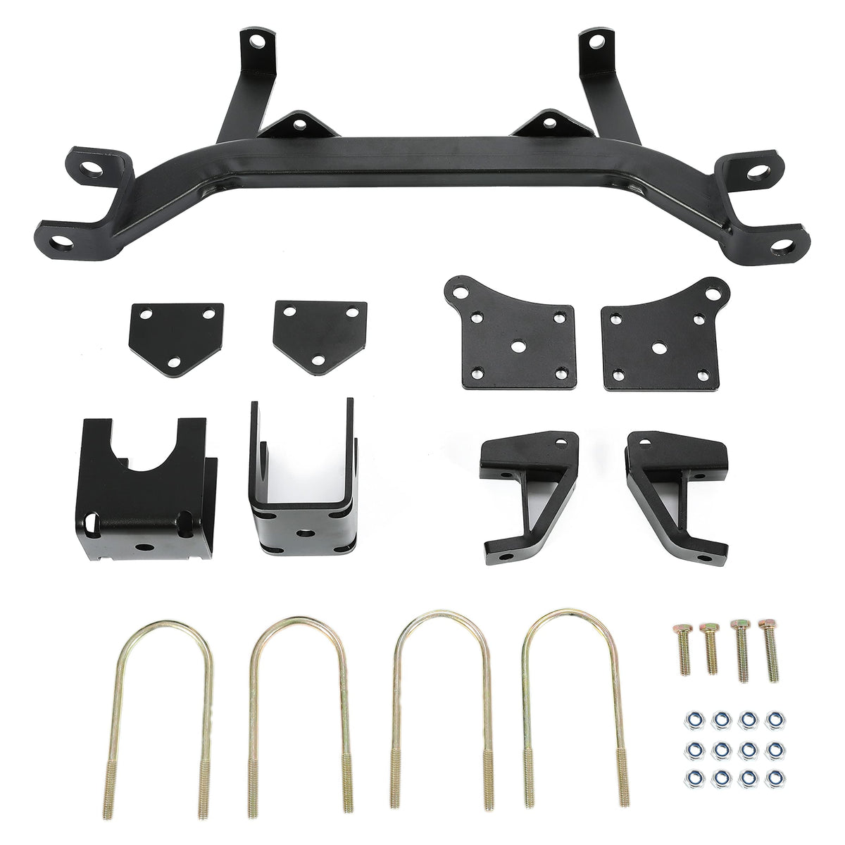 ECOTRIC 5-inch drop axle lift kit front view for EZGO TXT improves ground clearance.