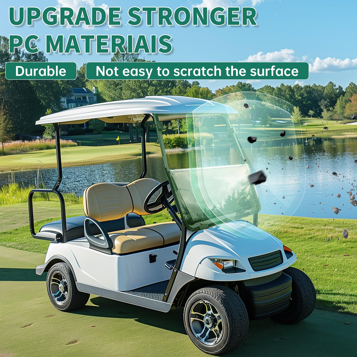 ECOTRIC 40W x 36.5H dimensions fit standard Club Car DS frames.
