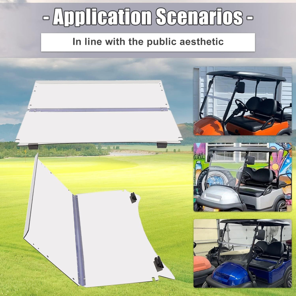 ECOTRIC fold-down windshield demonstrated for adjustable airflow and wind protection