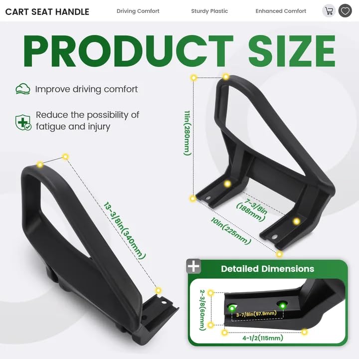 ECOTRIC golf cart arm rest left supports arm during long drives for EZGO TXT models