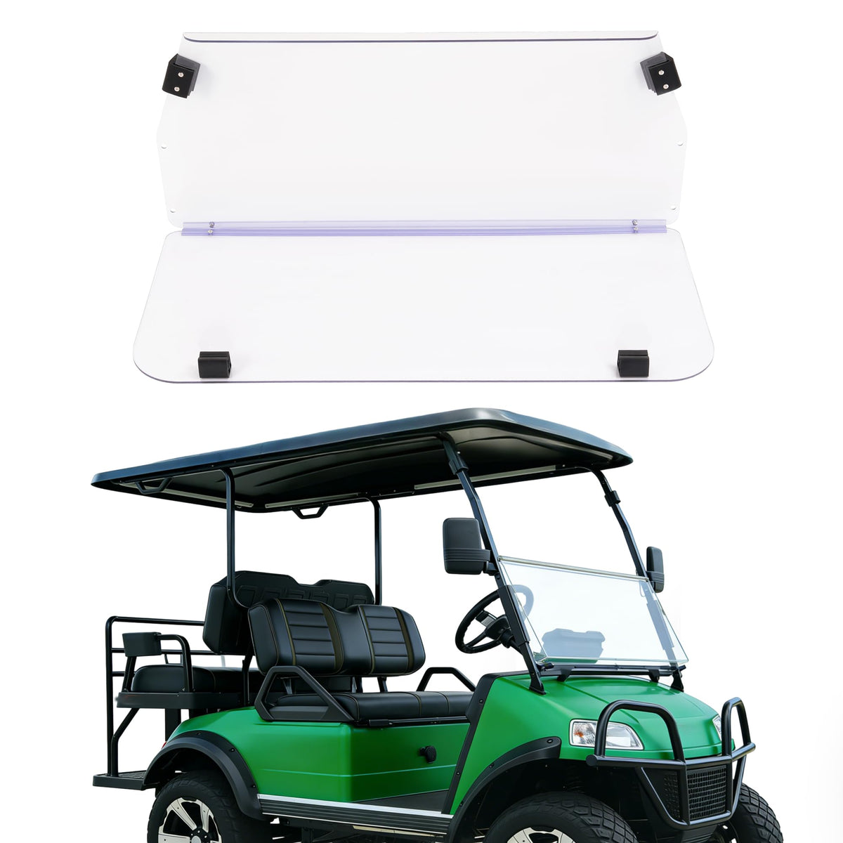 ECOTRIC clear windshield for Evolution Classic, durable PC and crystal clarity.
