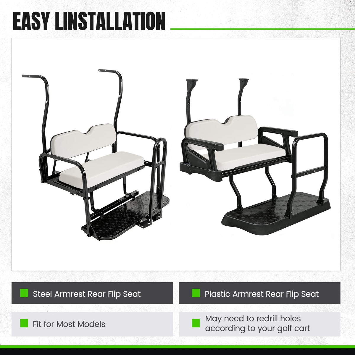 ECOTRIC flip-up/down rear seat offers versatile seating options.