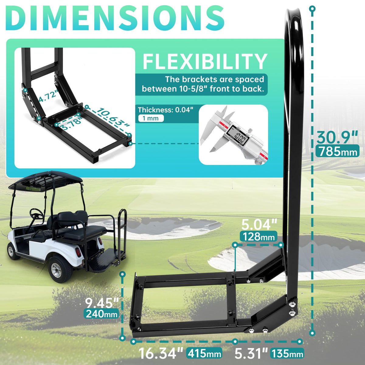 ECOTRIC golf cart grab bar installation for quick, sturdy mounting.