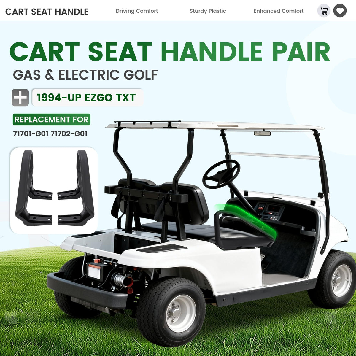 ECOTRIC golf cart pair seat handle right enhances passenger control and comfort during travels