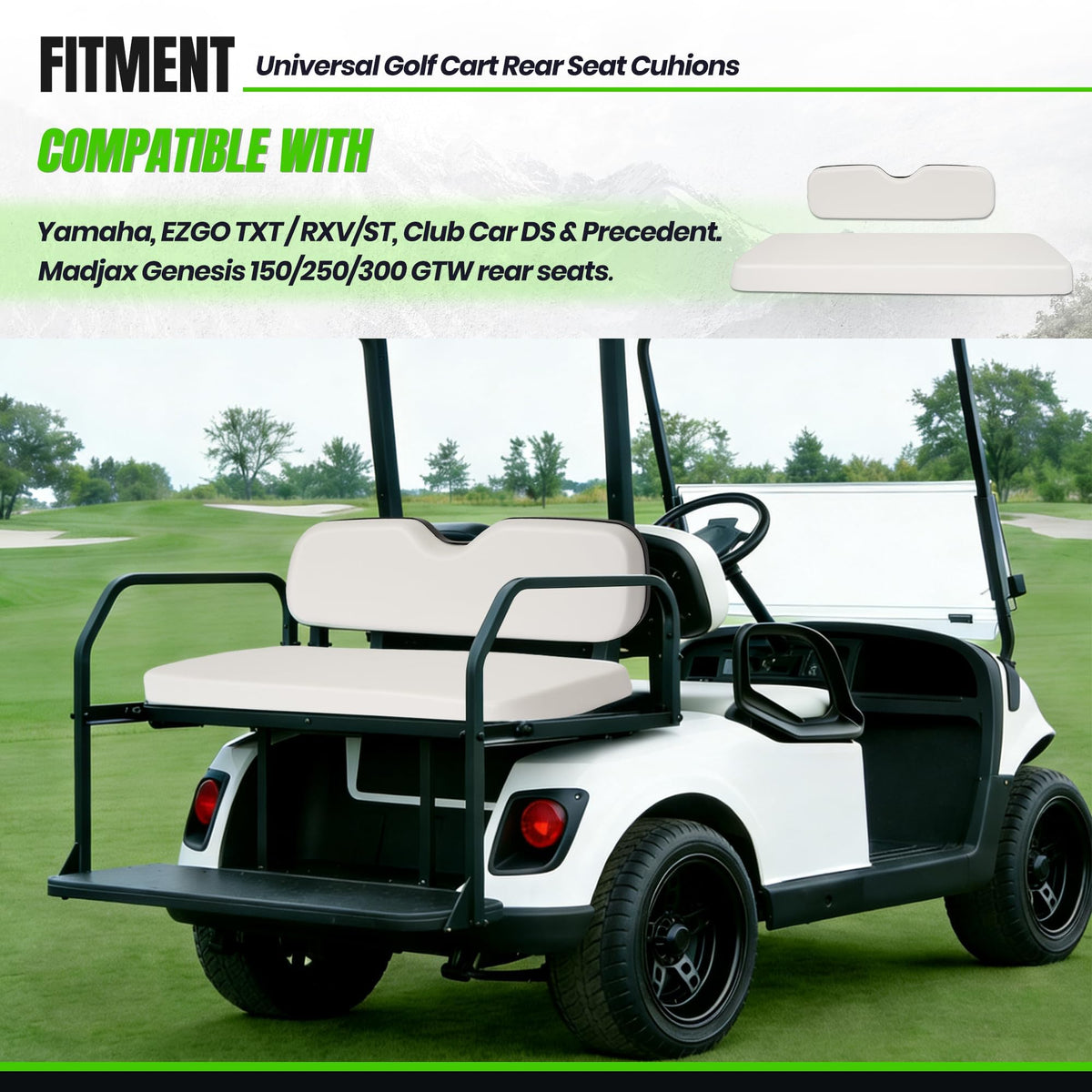 ECOTRIC rear seat backrest white provides added support for passengers.