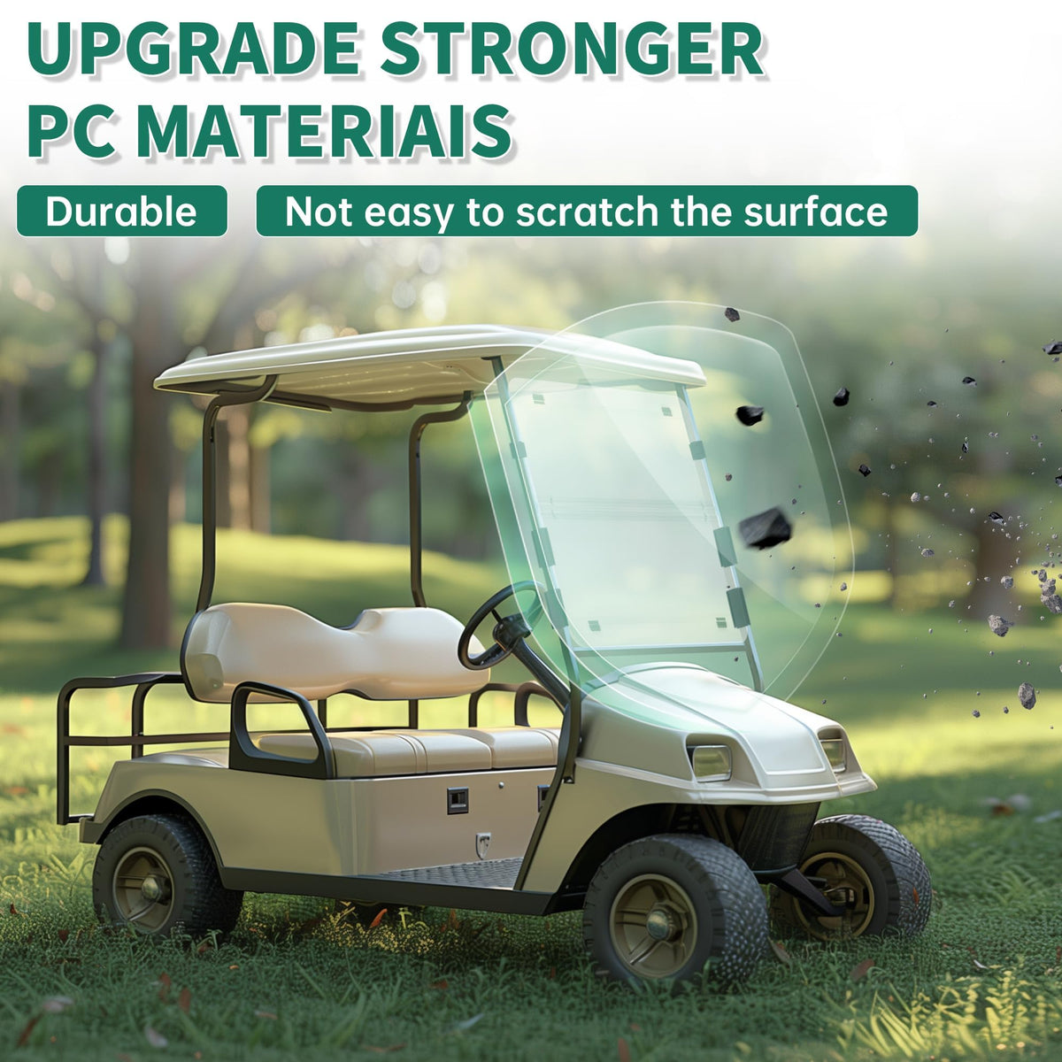 ECOTRIC packaged windshield includes hardware for hassle-free installation
