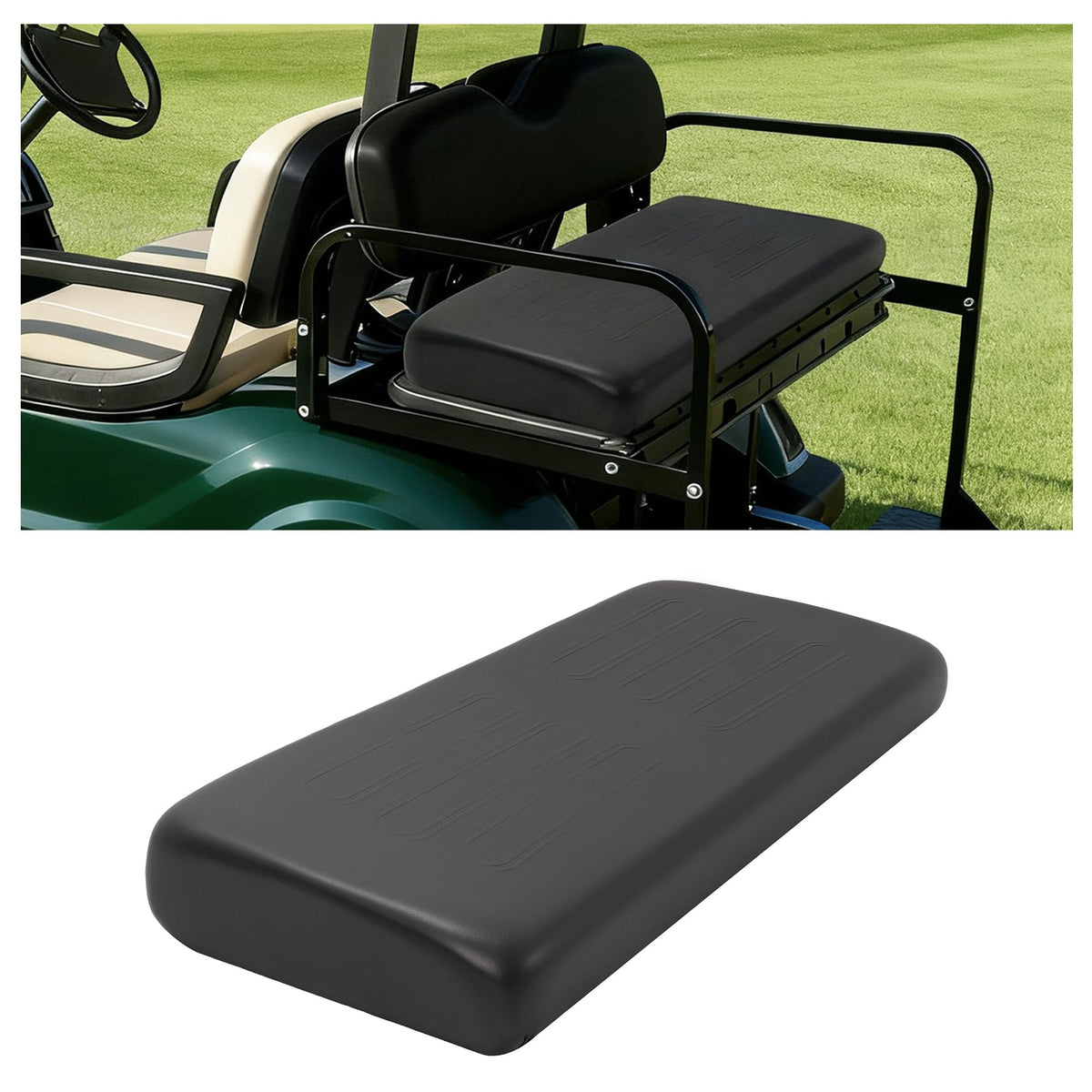 ECOTRIC rear-seat-bottom replacement for Club Car DS provides stable, comfortable support.