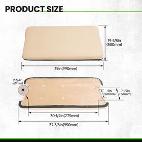 ECOTRIC seat bottom cushion packaging protects beige cushion during shipping.