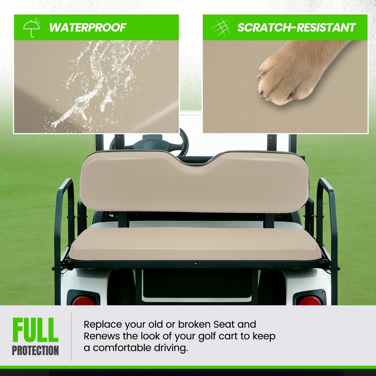 ECOTRIC seat cushion foam provides high-density comfort on rides