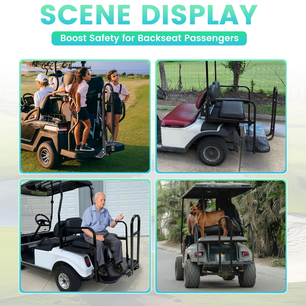 ECOTRIC universal fit works with EZGO, Club Car, and Yamaha rear seats.