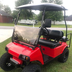 ECOTRIC windshield offers practical weather protection for outdoor golf cart use.