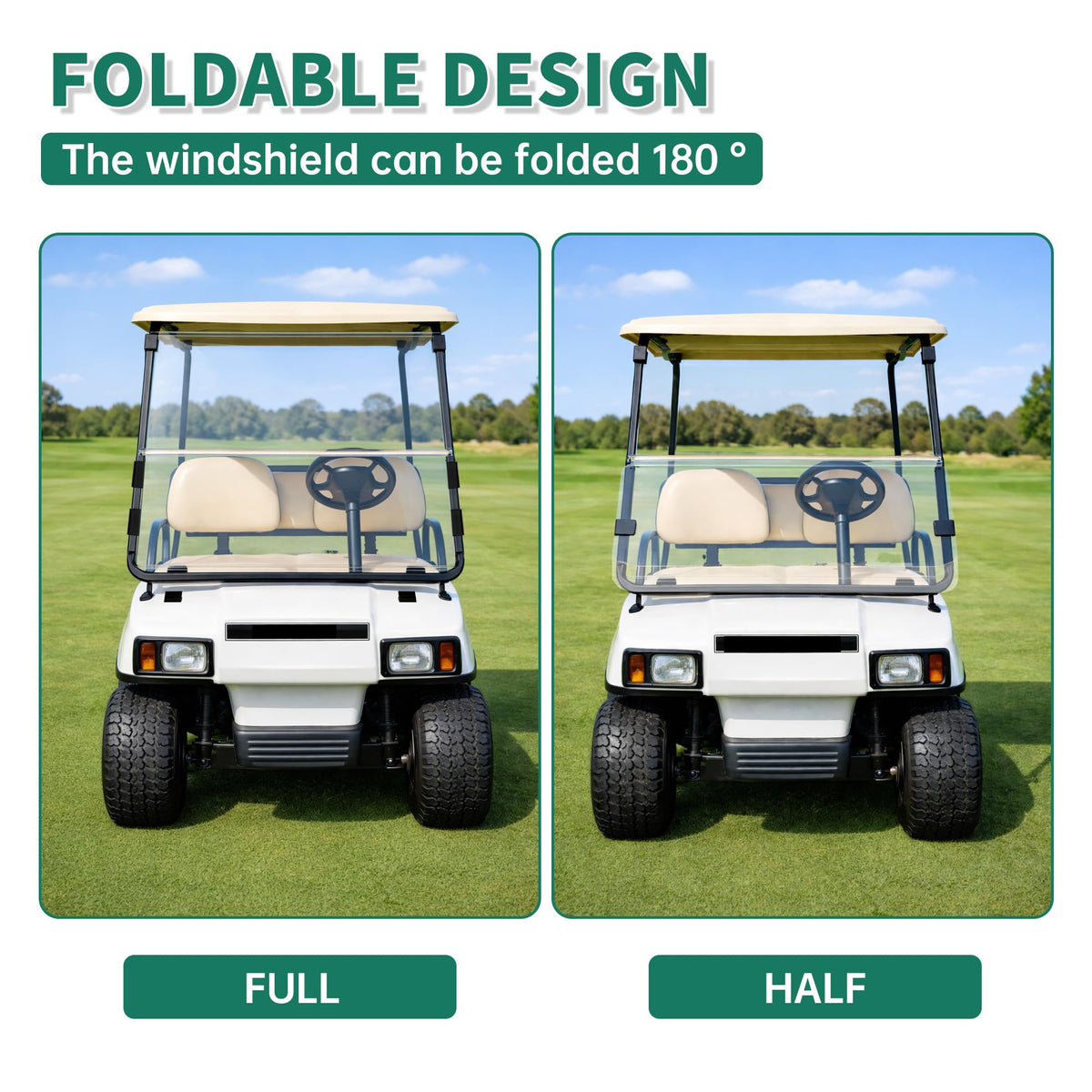 ECOTRIC windshield compatibility 2000.5-UP Club Car DS ensures easy fit