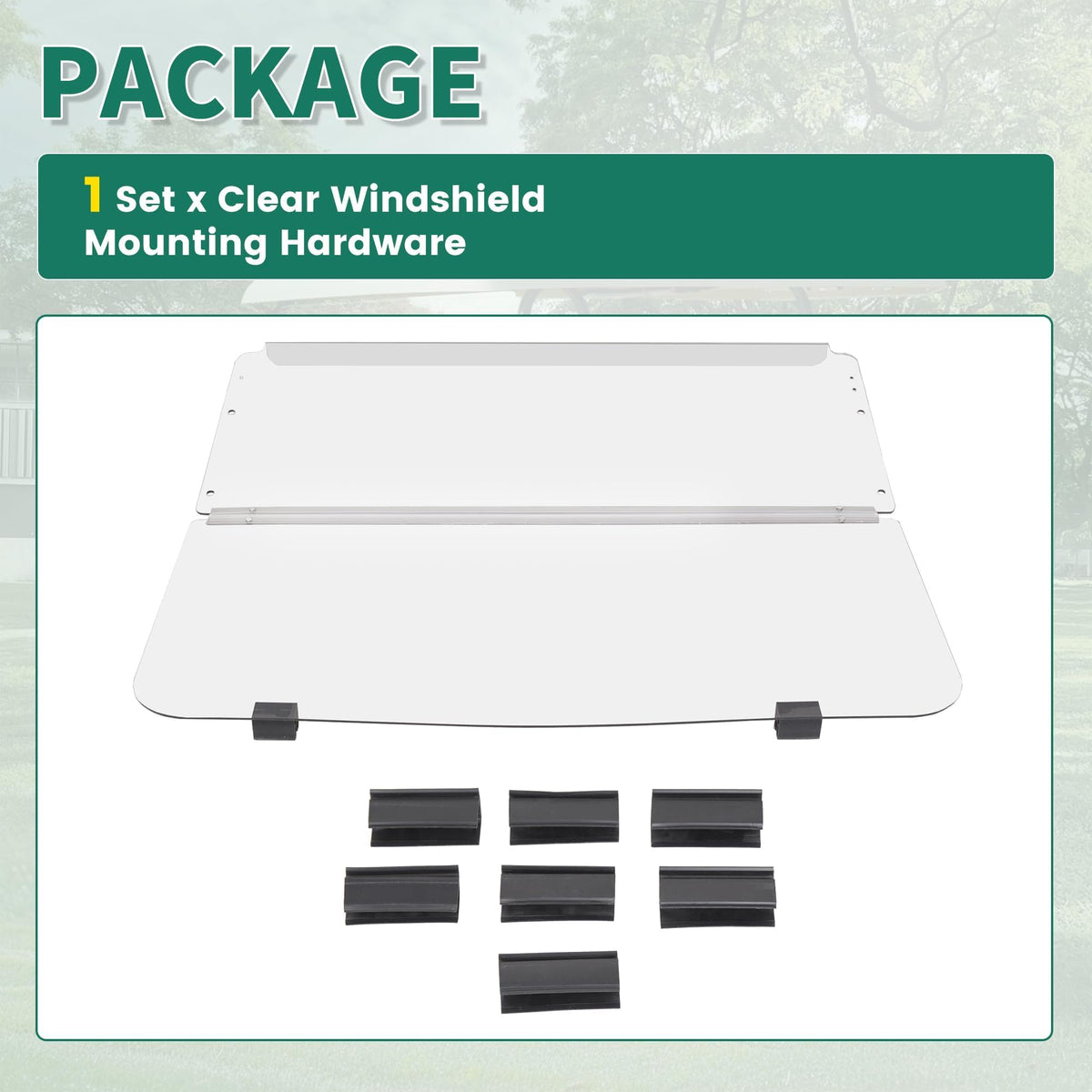 ECOTRIC durable frame windshield built for outdoor golf cart use