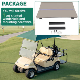 ECOTRIC windshield installed in a Club Car Precedent showing fit and visibility