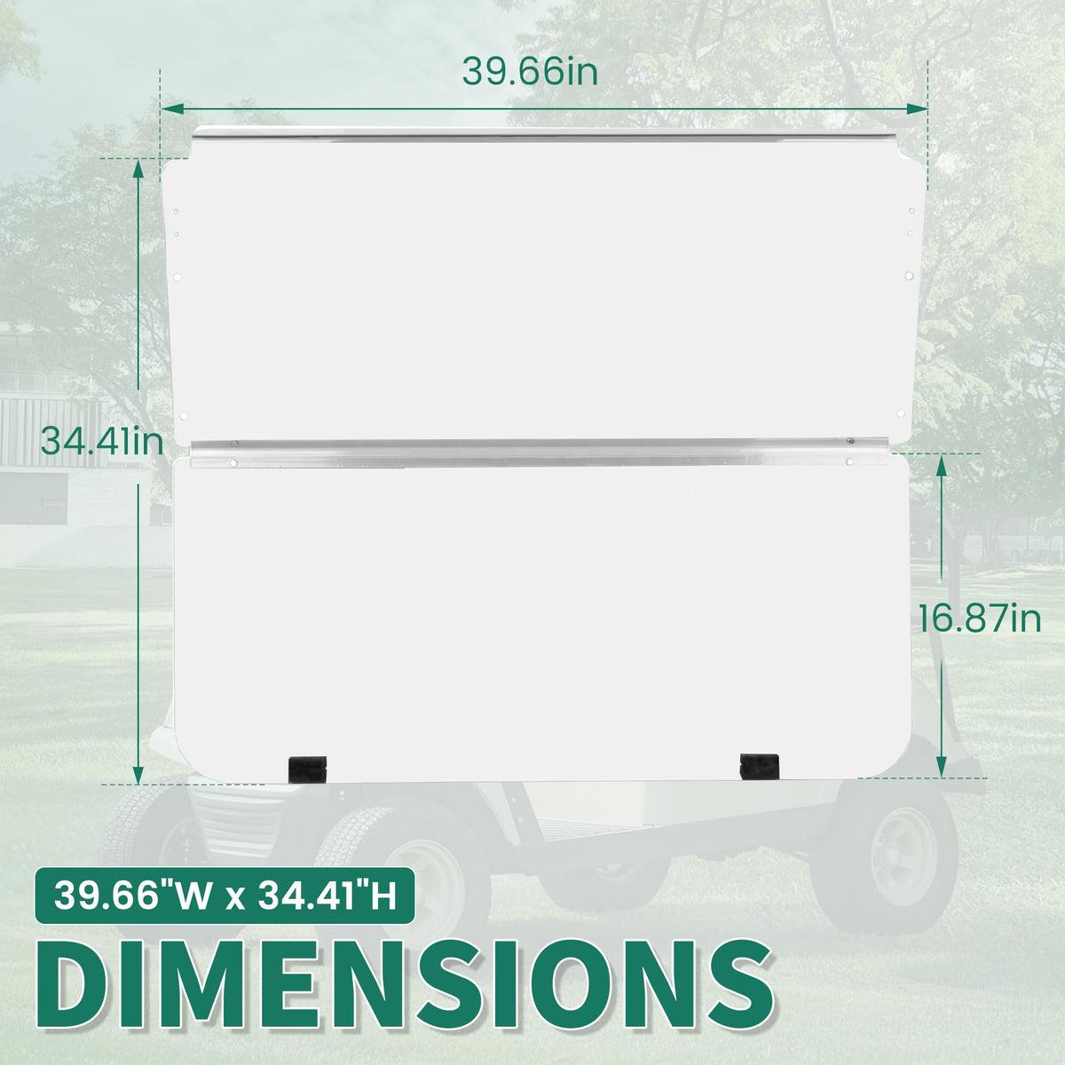 ECOTRIC polyurethane hinges provide durable folding action for the Club Car DS windshield