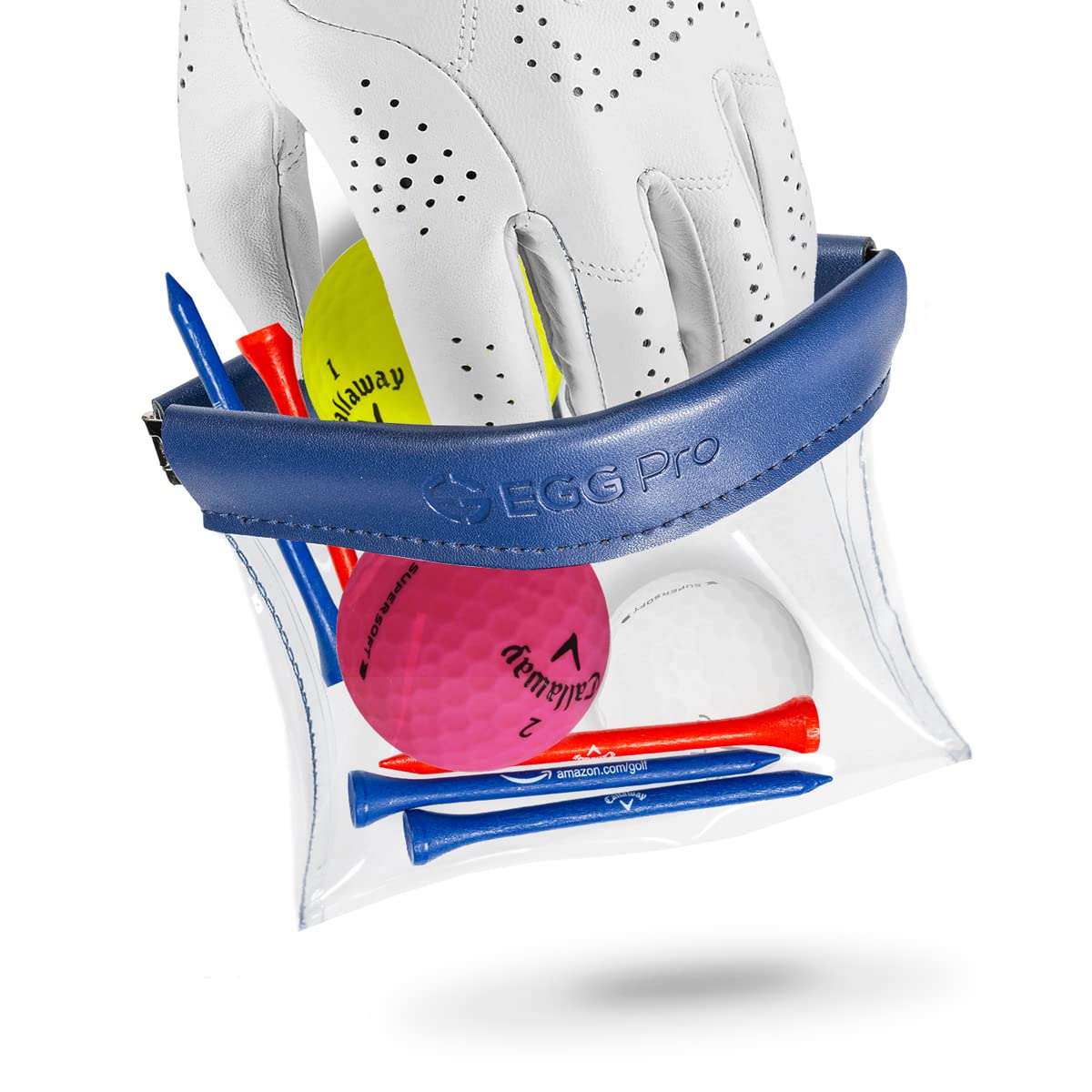 Egg PRO golf tees pouch with hanger clip for easy on-bag access.