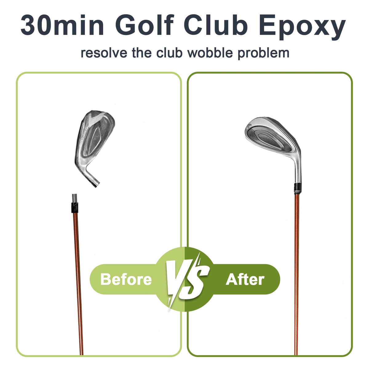 EIGTWEN epoxy A-B mixing scene for a strong golf club bond.