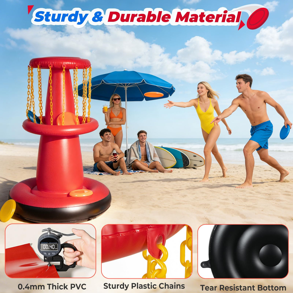 EKEPE adult throws toward the target for casual outdoor fun.