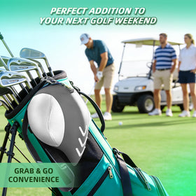 Integrated alignment arrows visualize swing path and clubface alignment.