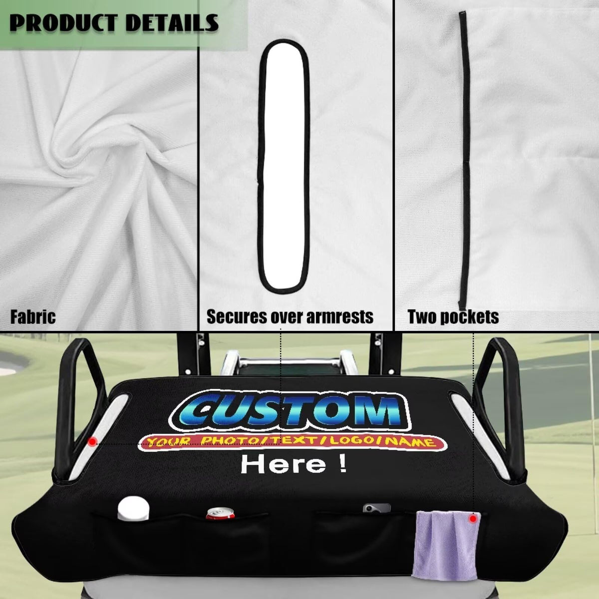 Durable fabric protects seats from heat, dirt, and wear.