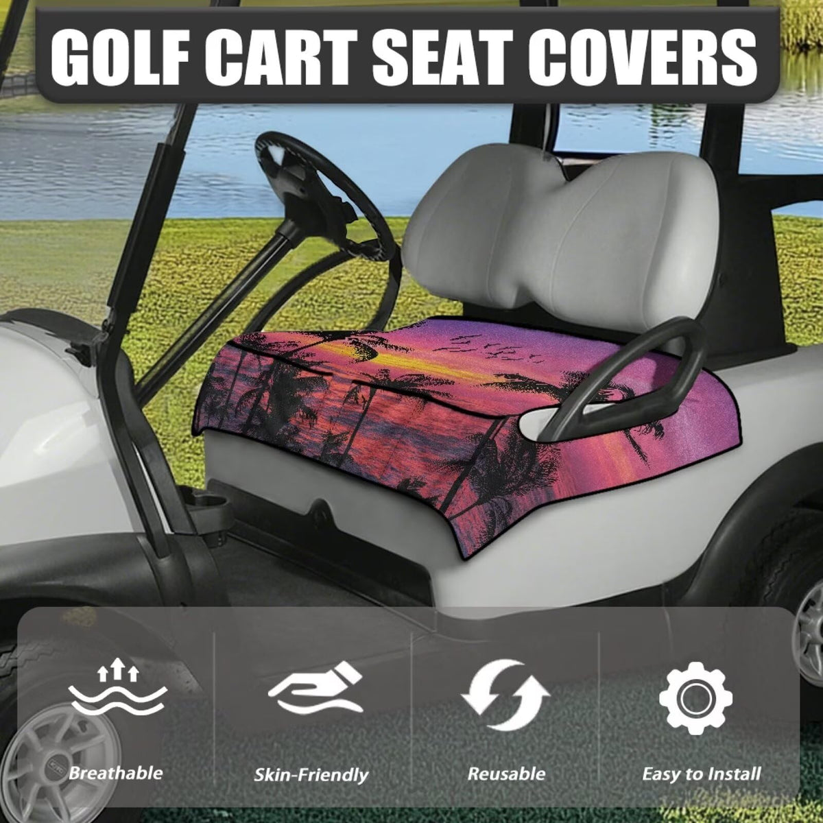 ELEQIN golf cart cover installs in one step without removing seats