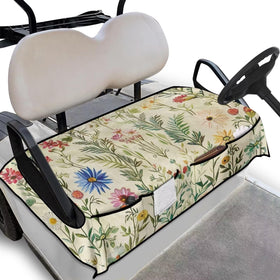 ELEQIN Elegant Flower Seat Cover on a golf cart adds stylish protection and comfort.