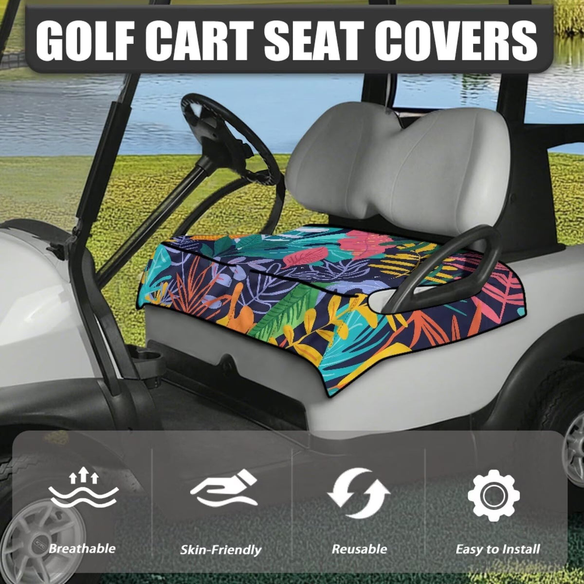 Four front pockets for sunglasses, towels, and small items.