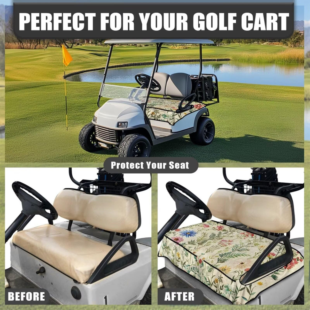 ELEQIN seat cover with four pockets keeps essentials close at hand.