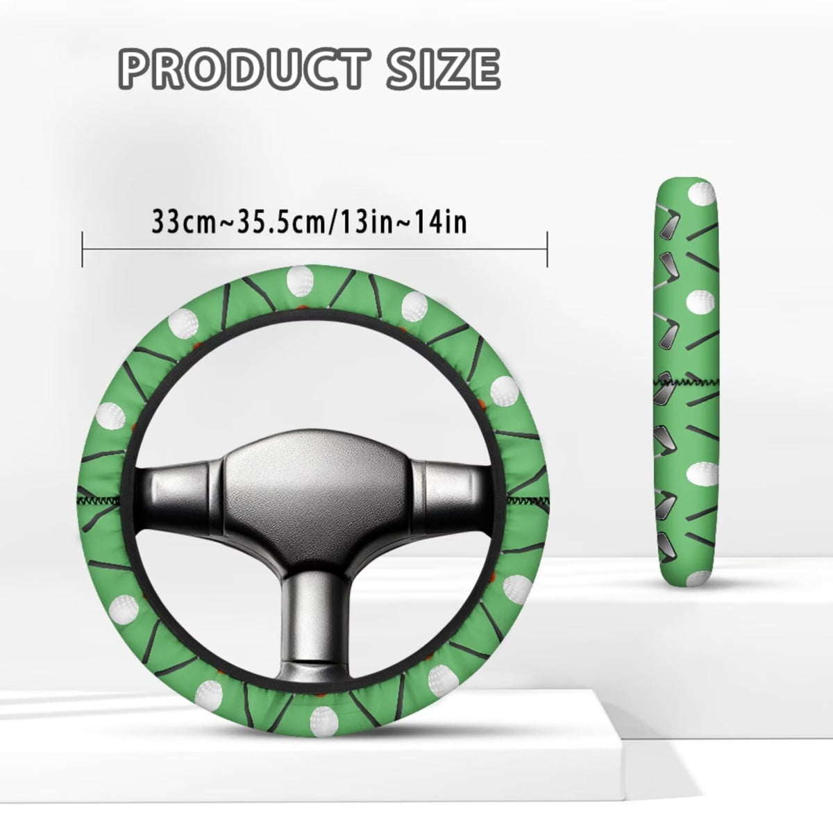 ELEQIN 3-piece set includes seat covers, steering wheel cover, and ball bag.