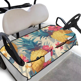 ELEQIN golf cart seat covers provide full coverage with Tropcial Pineapple Flower design.