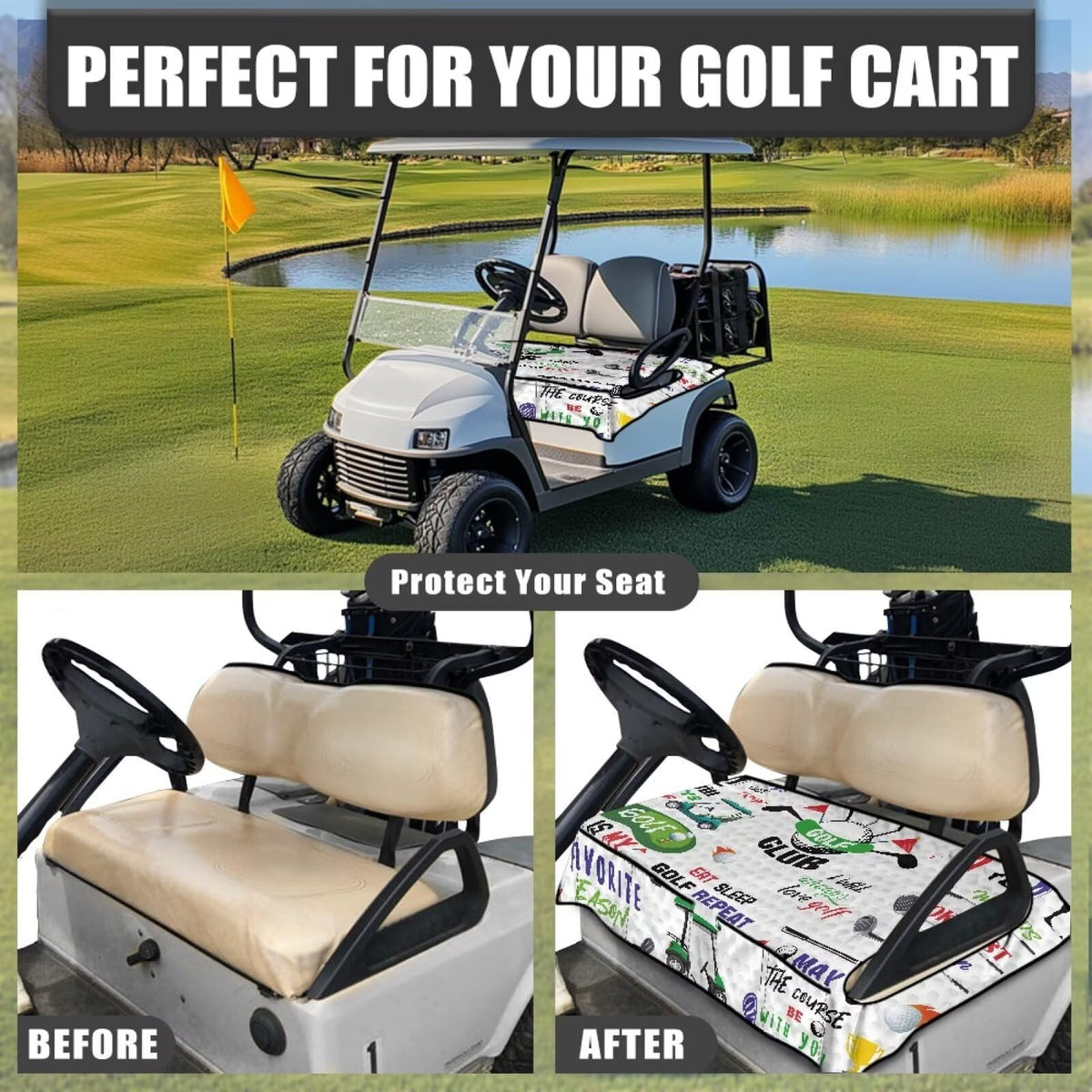 ELEQIN seat cover highlights 4 pockets for organized essentials.
