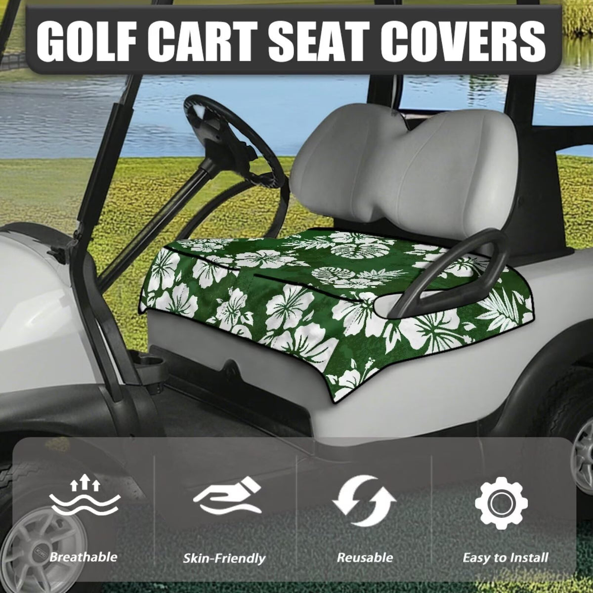 ELEQIN seat cover with 4 front pockets for quick-access gear