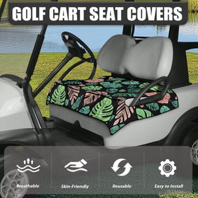 ELEQIN seat cover shows easy one-step installation on golf cart