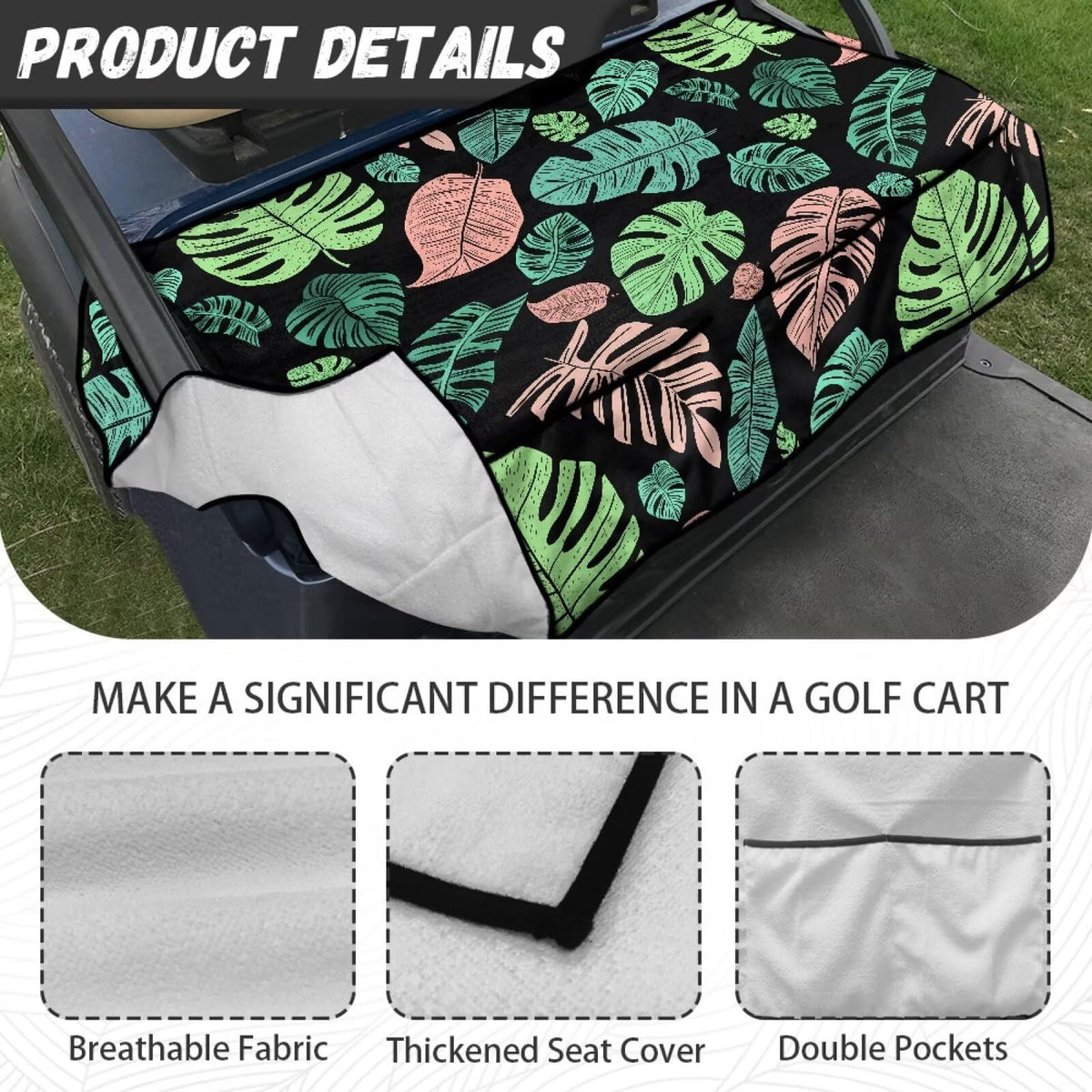 ELEQIN seat cover soft comfort fabric for cool, breathable seating