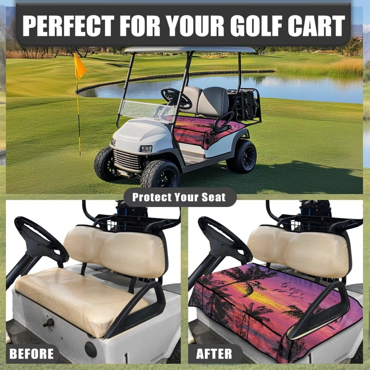 ELEQIN seat towel with 4 pockets keeps sunglasses and towels handy