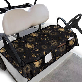 ELEQIN Sun Star Moon seat cover shows universal fit and seat protection.