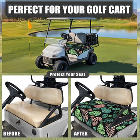 ELEQIN Tropical Monstera seat cover pockets for quick access storage