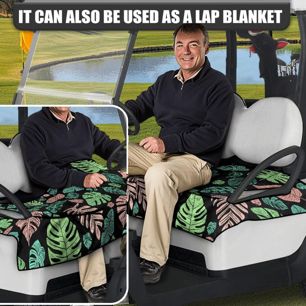 ELEQIN universal-fit seat cover measuring 52.36 by 32.28 inches