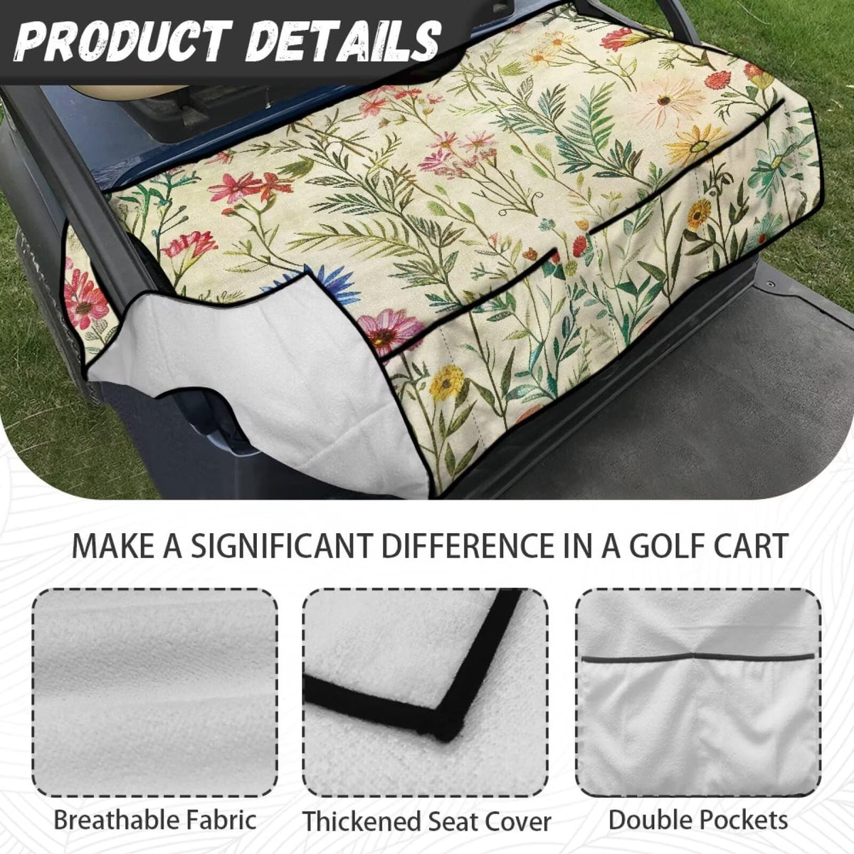 Universal fit for EZGO, Yamaha, Club Car and more with ELEQIN cover.