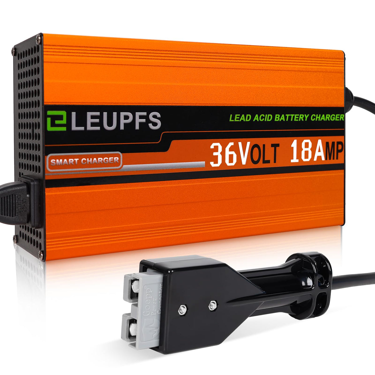 ELEUPFS 18A 36V golf cart charger with SB-50 plug for EZGO Marathon carts.