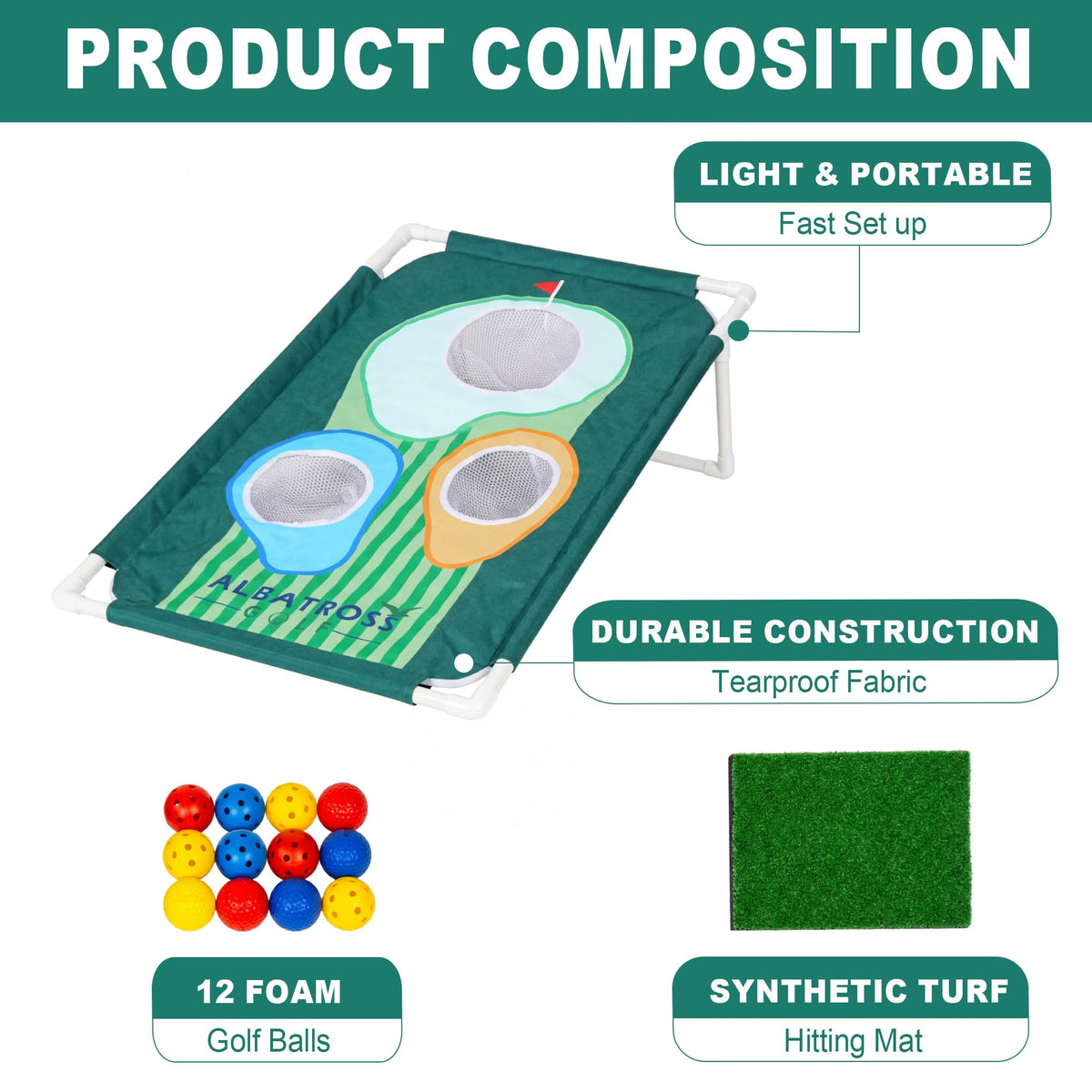 Elevon Backyard Golf Cornhole Set mat defines the landing zone for scoring.