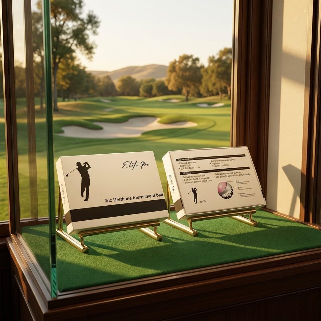 Elite Pro 3-Piece Urethane Ball in play on green, greenside control demonstrated.