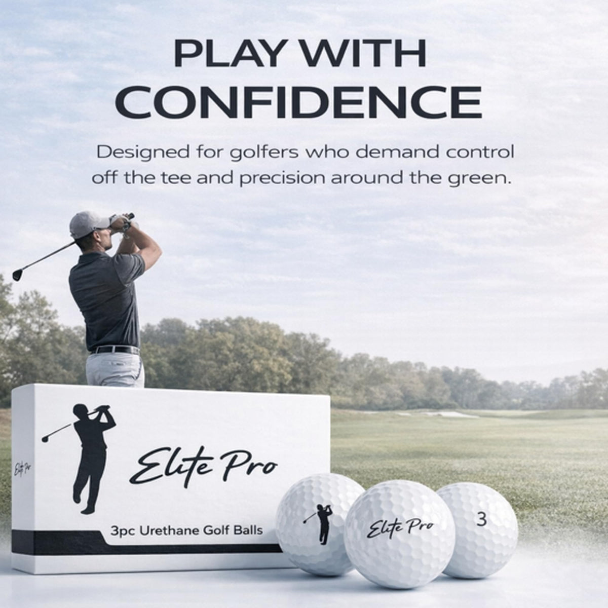 Elite Pro 3-Piece Urethane Ball white surface close-up for visibility.
