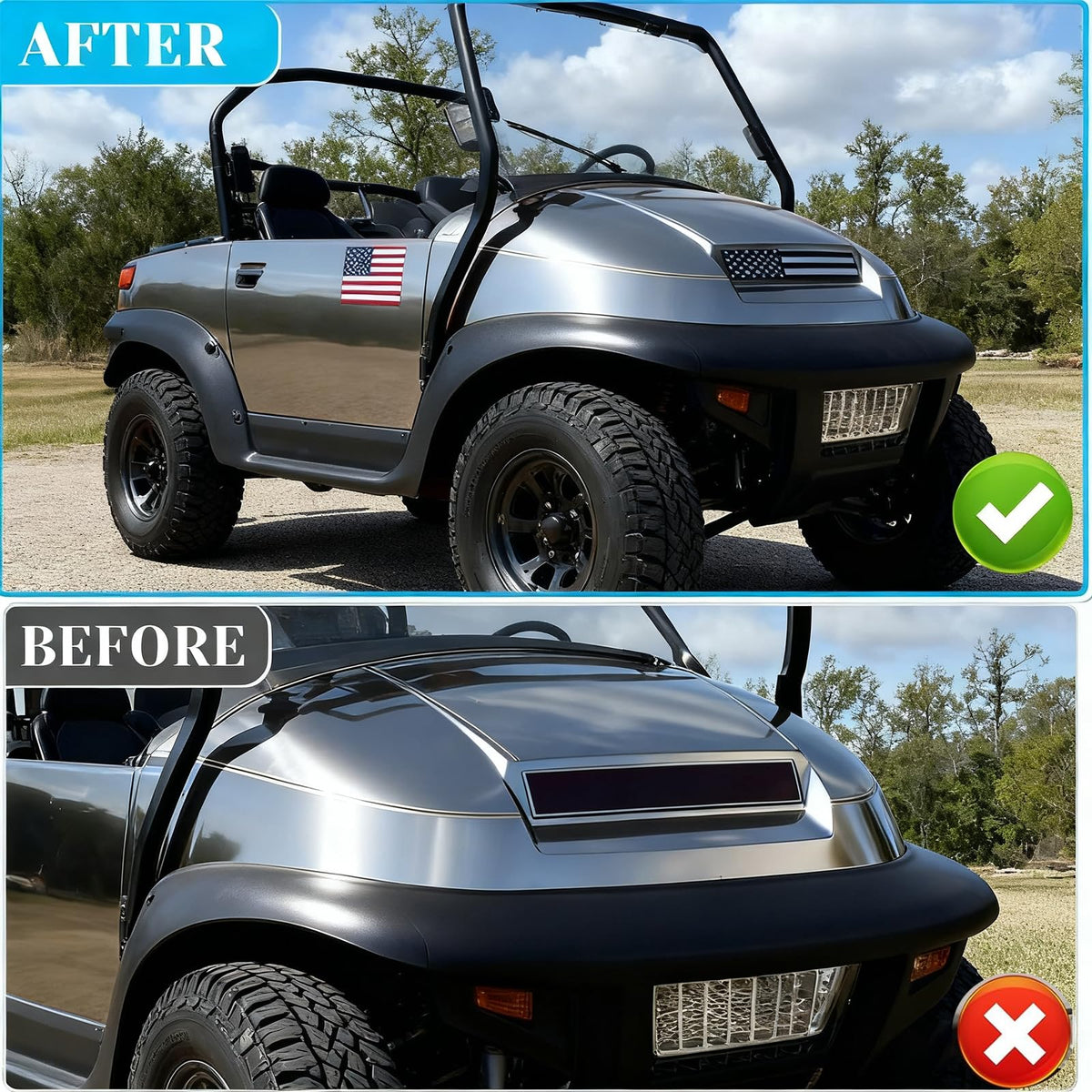 Emeland custom designs available to match your cart style