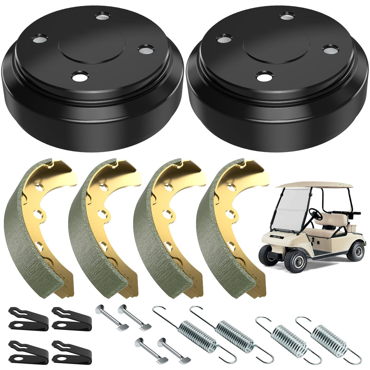 ENEKERP Club Car brake drum set for DS and Precedent improves braking reliability