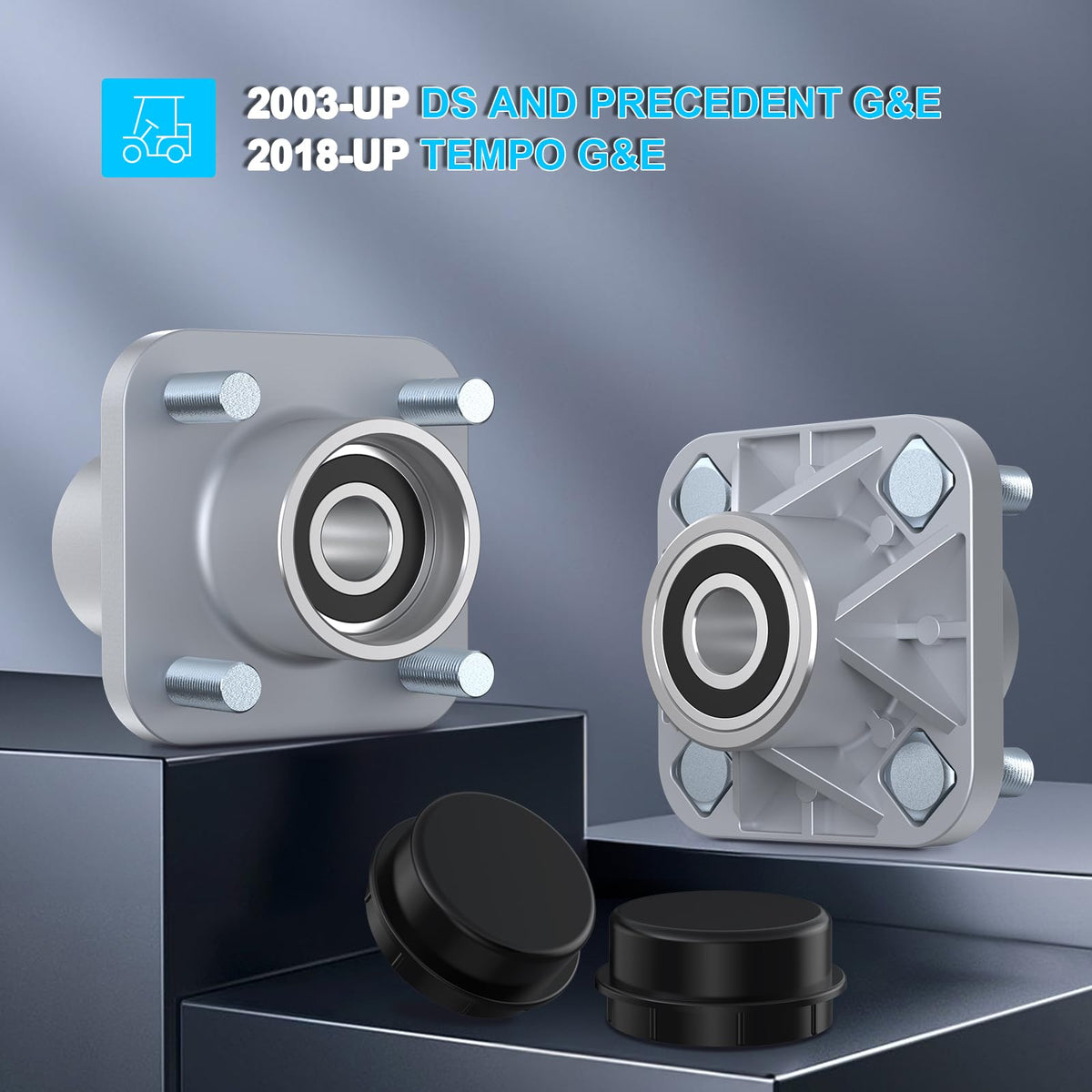 ENEKERP Club Car hub dust cover close-up showing protective design