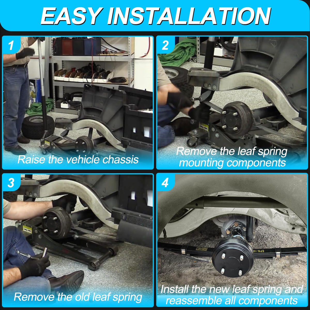 Close-up of installation steps for ENEKERP Club Car Precedent kit