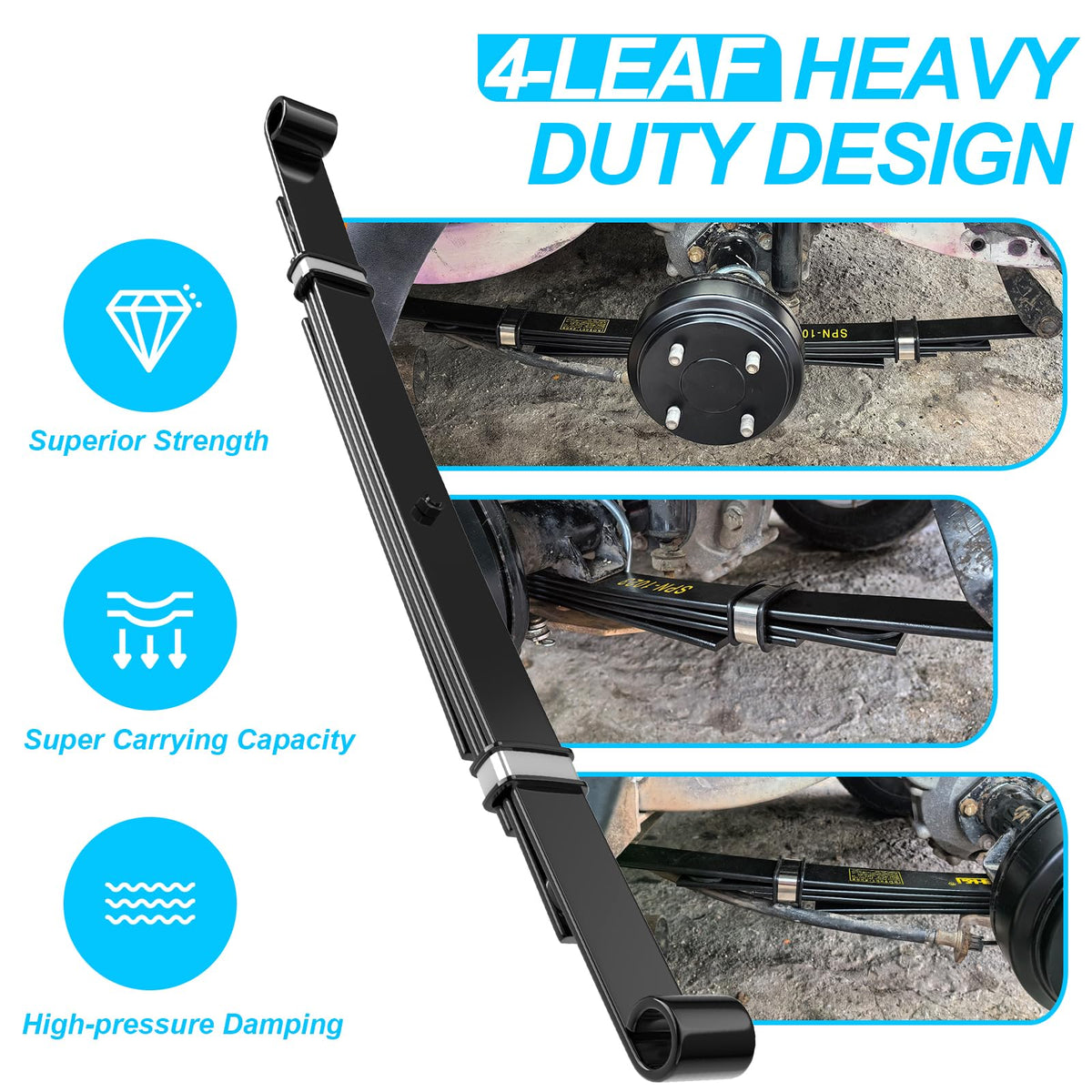 Included bushings, sleeves and U-bolts included for easy replacement and alignment
