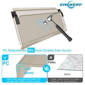 ENEKERP heavy hinges ensure sturdy operation and long-lasting folding of the windshield.