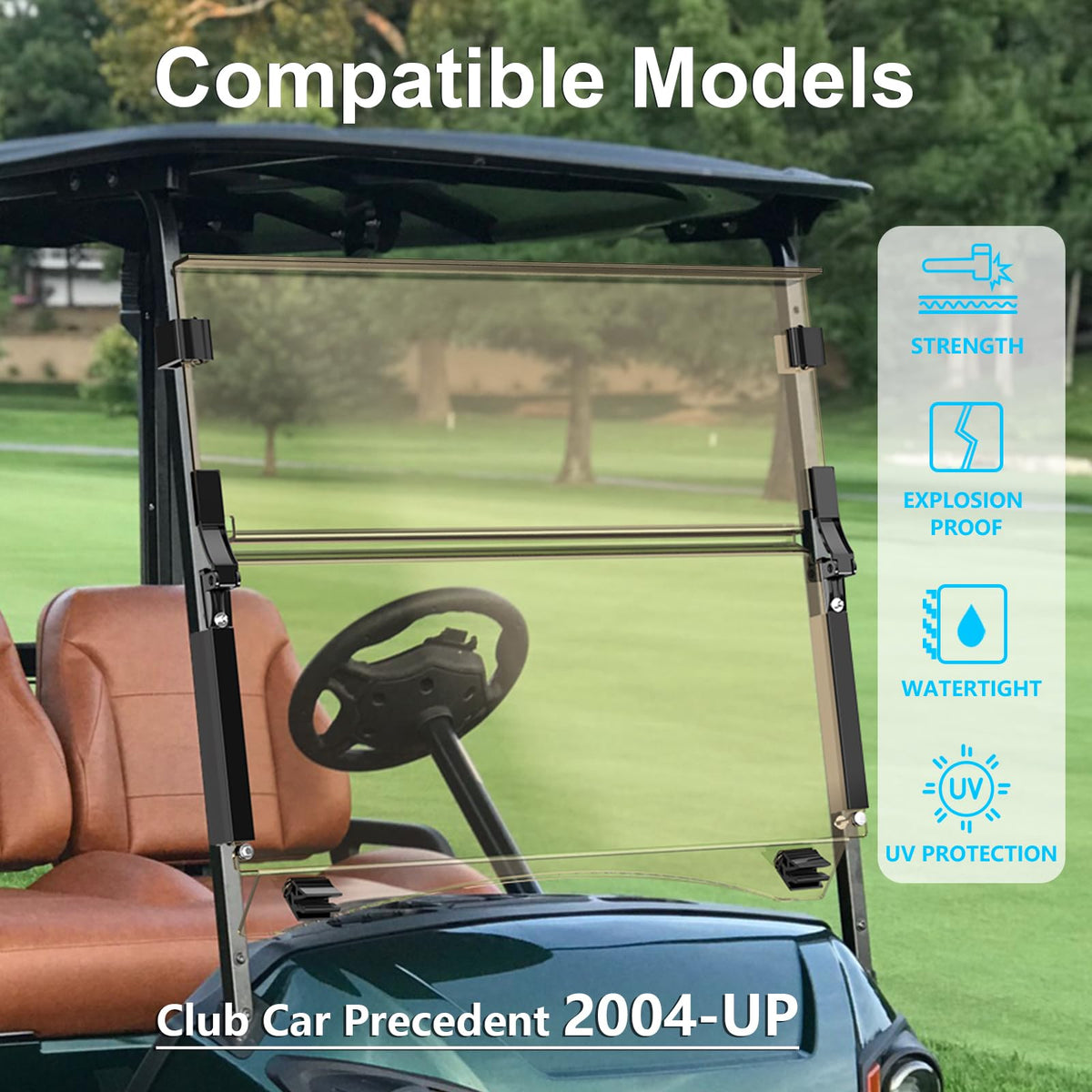 ENEKERP windshield folded position enables adjustable airflow and rain protection.